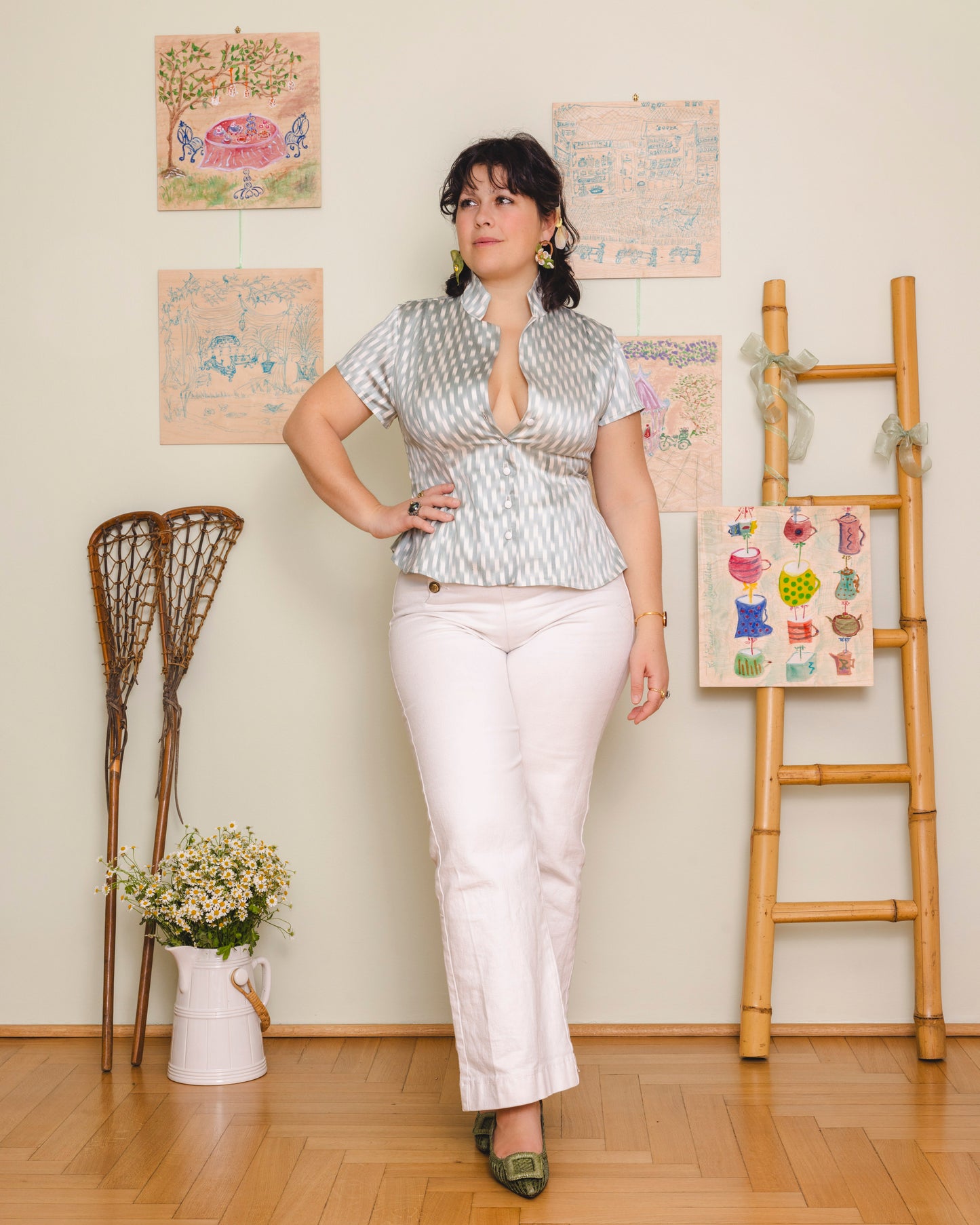 Tini Tiny Shirt - Blue Ikat