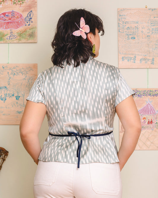 Tini Tiny Shirt - Blue Ikat
