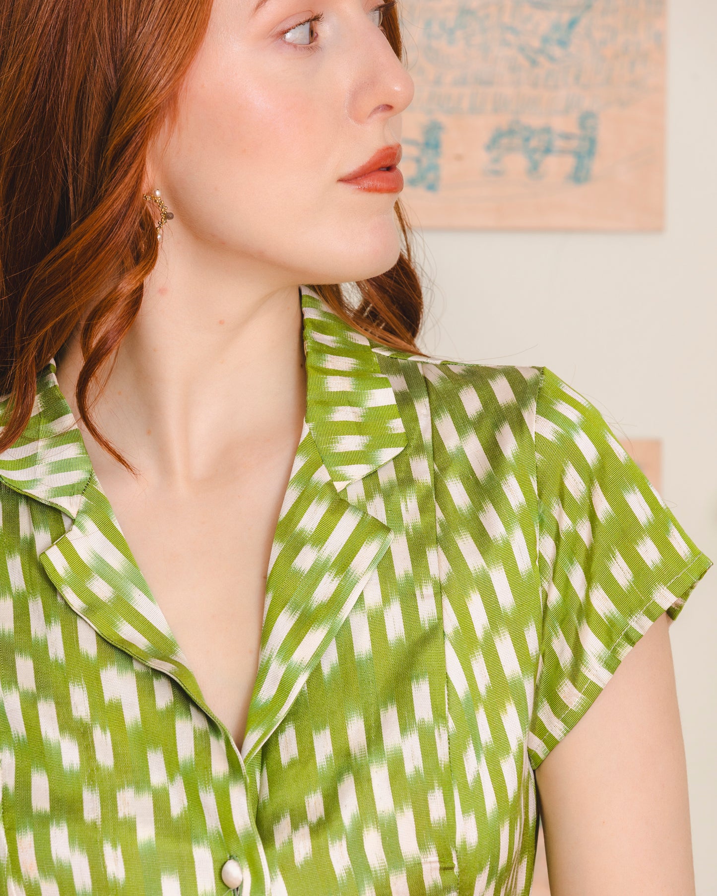 Tini Tiny Shirt - Green Ikat
