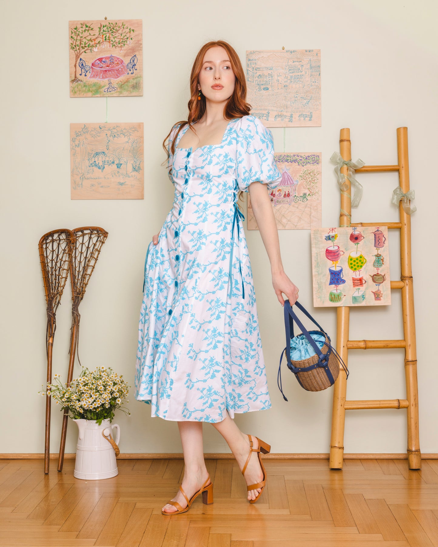 Berry picking bag - blue