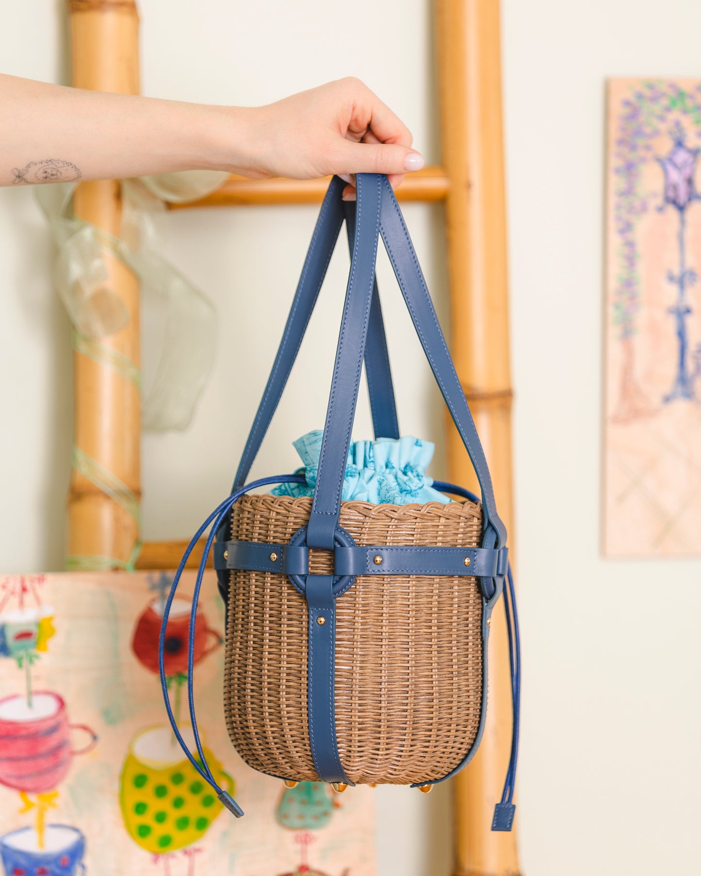 Berry picking bag - blue