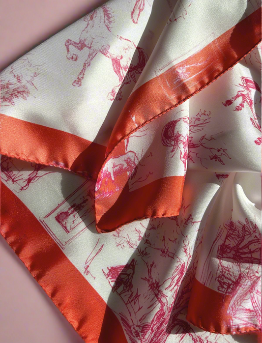 Grace Carré Orange Toile de Jouy